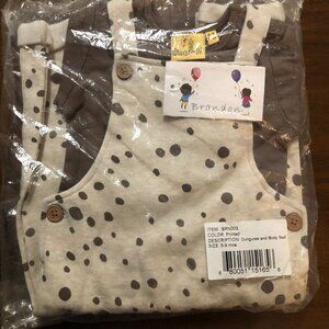 New-Brandon 6-9 months Polka Dot Overalls+ Bodysuits